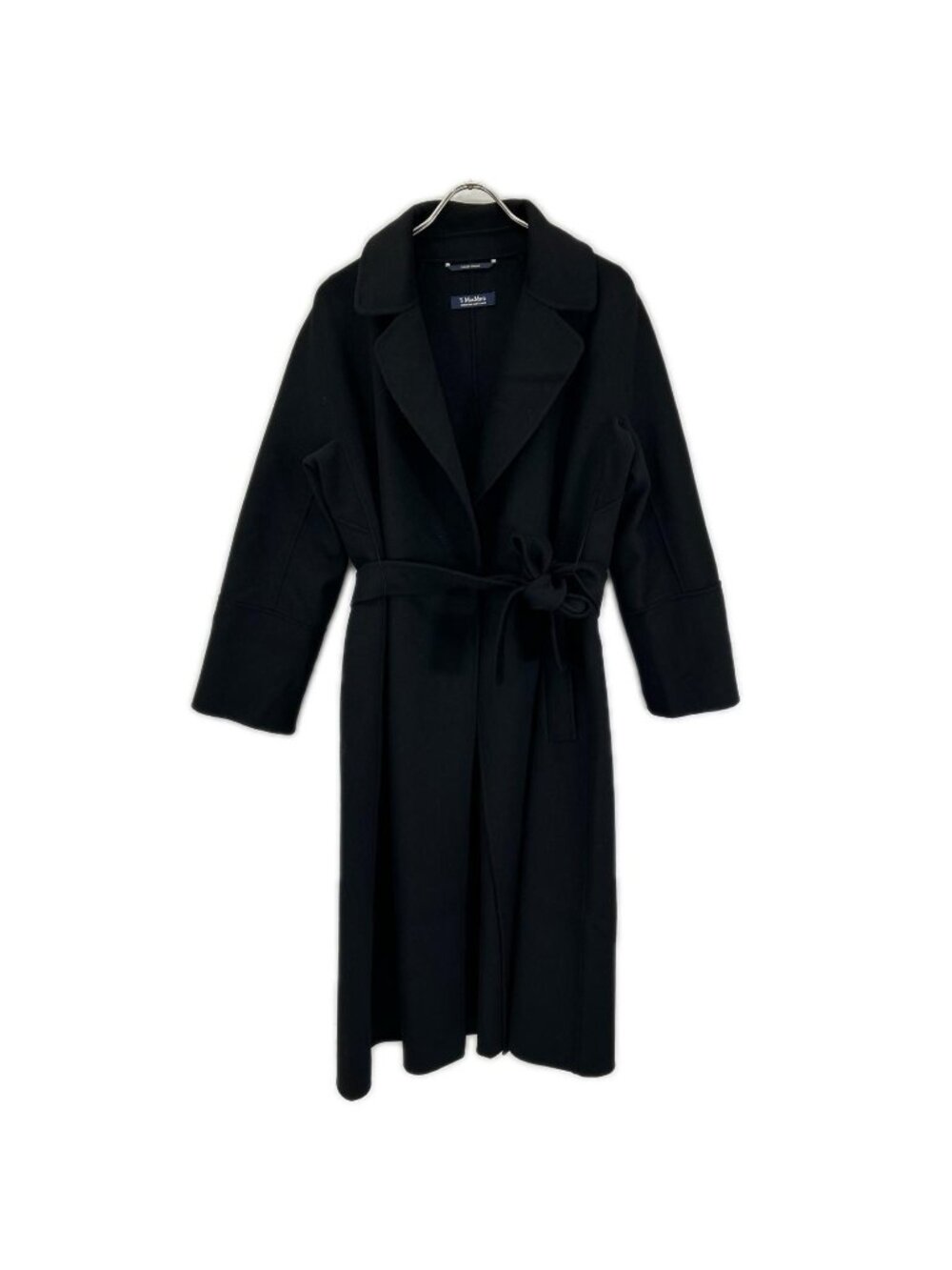 Max Mara S Cucito Mano Virgin Wool Belted Long Coat 38